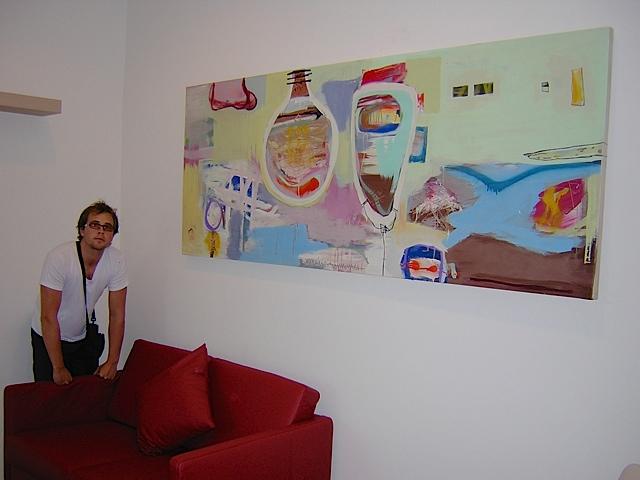 Large commissioned painting installed in a San Diego home